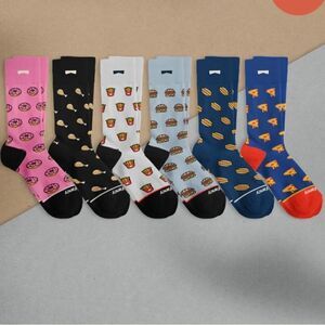 Sock Fancy Crew Socks NWT bicycle‎ & print L/XL 2 pair set
